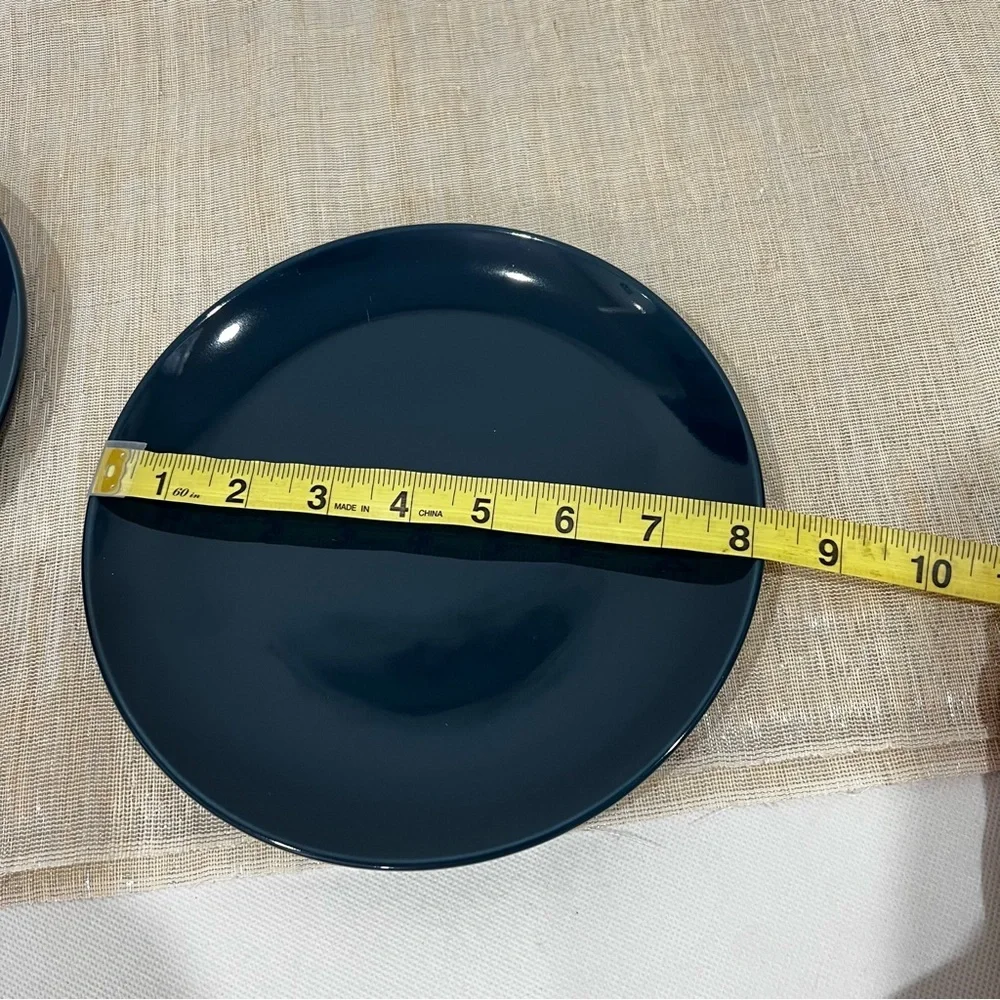 IKEA Salad Plates Lot of Two Elegant Cobalt Blue Glazed Size 8